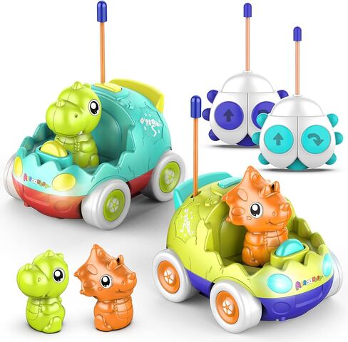 Remote Control Car for Toddlers 1-3,2 Pack Unicorn RC Cars Toys with LED Lights & Music for Toddlers Ages 2-4 Girls,Cute Birthday Gifts Toys for 2 3 4 5 Years Old - Blue and Pink in Kuwait