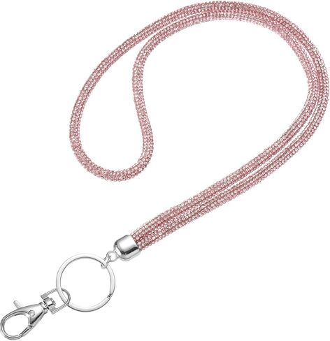 Uxcell Bling Crystal Lanyard ، 80cm (31.5 ") عبر الهاتف Crossbody Rhinestons Lanyard Keychain Chien Strap مع Clasp & Keyring لبطاقة هوية النساء ، حزام المفاتيح ، الأزرق in Kuwait