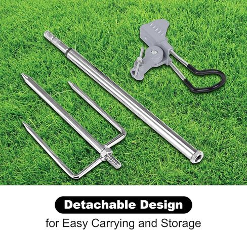 Fishing Rod Holders for Bank Fishing, 360 Degree Adjustable Fishing Pole Holders for Ground, Multifunctional Stainless Steel Beach Fishing Rod Holder Fishing Gifts for Men in Kuwait