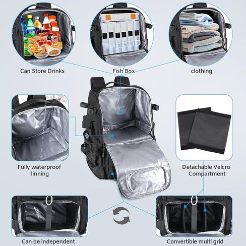 CONTAIL 37L Fishing Tackle Backpack with Cooler,Mens Military Tactical Pack,Molle Outdoor Rucksack in Saudi Arabia