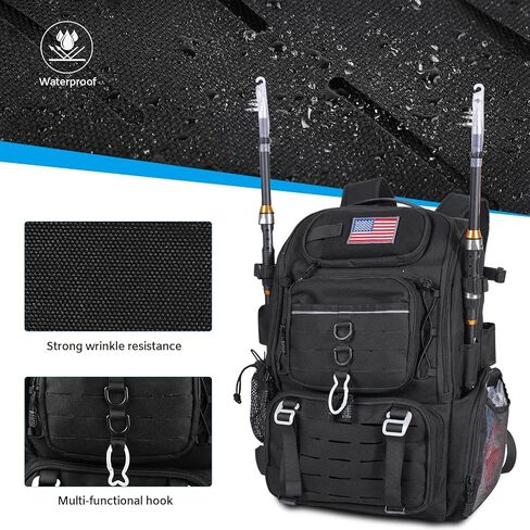 CONTAIL 37L Fishing Tackle Backpack with Cooler,Mens Military Tactical Pack,Molle Outdoor Rucksack in Saudi Arabia