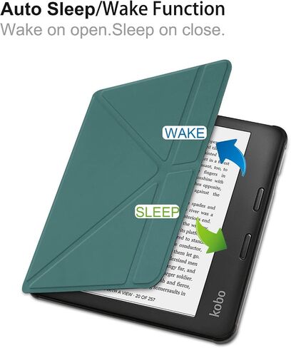 علبة لـ Kobo Sage 8 بوصة قارئ إلكترونية تم إصدارها 2021 ، غطاء خلفي غير لامع TPU الناعم ، غطاء قذيفة Smart Smart Folio الناعم مع الإغلاق المغناطيسي ووظيفة الحامل -Green in Kuwait