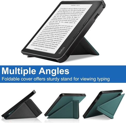 علبة لـ Kobo Sage 8 بوصة قارئ إلكترونية تم إصدارها 2021 ، غطاء خلفي غير لامع TPU الناعم ، غطاء قذيفة Smart Smart Folio الناعم مع الإغلاق المغناطيسي ووظيفة الحامل -Green in Kuwait