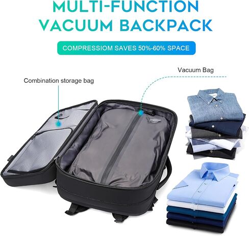 Bange Air Vacuum Propack مع المضخة ، ضغط نظام تعبئة الهواء ختم مع قفل مضاد للسرقة ، حقيبة ظهر كبيرة قابلة للتوسيع للسفر ... in Kuwait