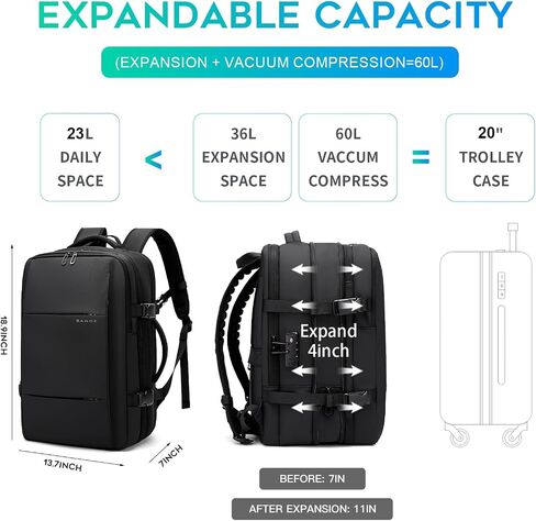 Bange Air Vacuum Propack مع المضخة ، ضغط نظام تعبئة الهواء ختم مع قفل مضاد للسرقة ، حقيبة ظهر كبيرة قابلة للتوسيع للسفر ... in Kuwait