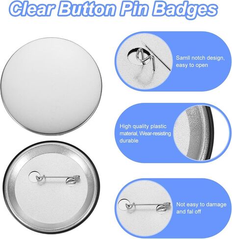 PATIKIL 1.5 Inch 37mm Button Making Supplies, 100 Pcs Round Badge Blank Button, Button Parts for Button Maker in Saudi Arabia