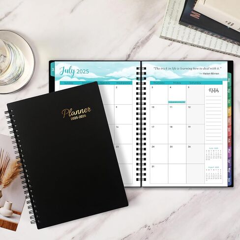 2025-2026 Planner – Jul.2025 – Jun.2026, Weekly ＆ Monthly Planner 2025-2026, Academic Planner 2025-2026, 6.4" x 8.5" with Flexible Cover, Tabs, Strong Twin-Wire Binding, Inner Pocket, 21 Notes Pages in Saudi Arabia
