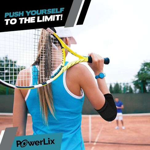 POWERLIX Elbow Orthopedic Brace Compression Support (Pair) - Elbow Sleeve for Tennis Elbow, Golfer’s Elbow, Bursitis, and Sprains, Arthritis, Tendonitis. Pain Relief in Kuwait