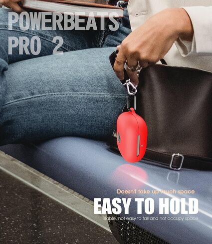 Seltureone Compatible with Beats Powerbeats Pro 2 Case with Cleaning Kit and Carabiner, Soft Silicone Protective Case Cover Compatible with Powerbeats Pro 2 - Jet Black in Kuwait