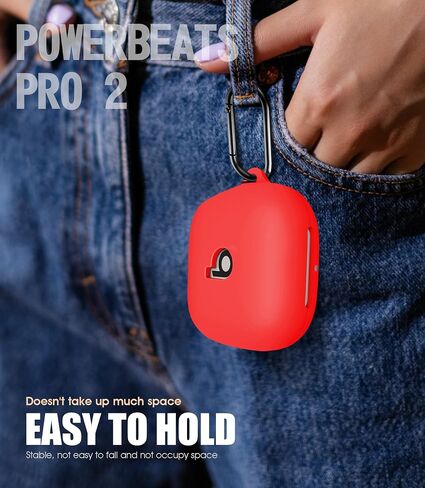 Seltureone Compatible with Beats Powerbeats Pro 2 Case with Cleaning Kit and Carabiner, Soft Silicone Protective Case Cover Compatible with Powerbeats Pro 2 - Jet Black in Kuwait