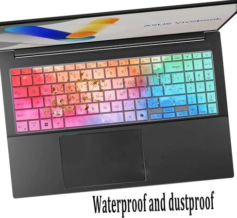 Keyboard Cover for 2025 2024 ASUS Vivobook 15 M5506 S5506 S5507 S5507QA, Vivobook 16 M5606 S5606 M1607KA X1607QA, Vivobook V16 V3607VU V3607VJ Keyboard Skin-Colorful in Saudi Arabia