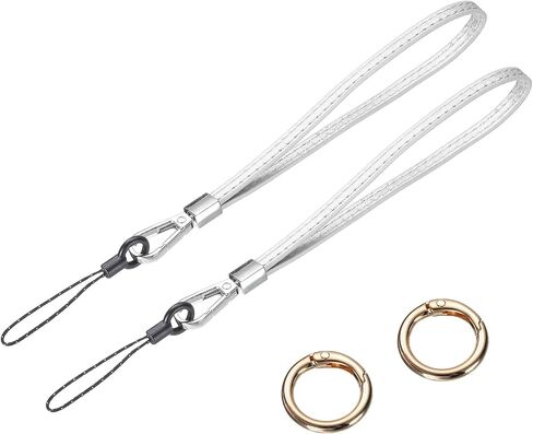 uxcell 2 Pcs Smooth Leather Wristlet Strap, Prevent Drop Wrist Lanyard Straps for Clutch Cellphone Keychain Wallet Purse (Black) in Saudi Arabia