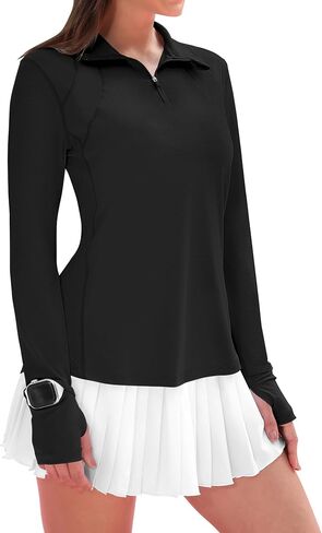 IECCP Womens Long Sleeve Derts Sun Protect Quarter Zip Pullover Summer Quick Dry Dry Athletic Runking Running Tops Tops in Kuwait