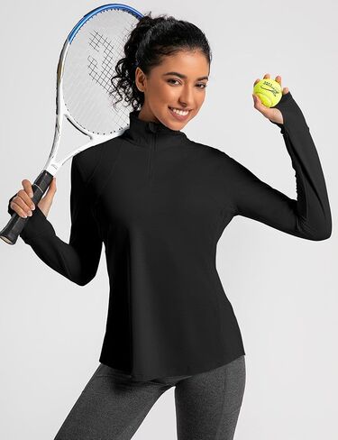 IECCP Womens Long Sleeve Derts Sun Protect Quarter Zip Pullover Summer Quick Dry Dry Athletic Runking Running Tops Tops in Kuwait