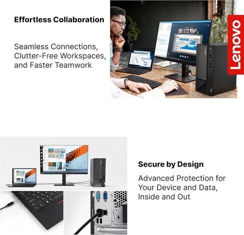 Lenovo ThinkCentre Neo50T Pro Business Desktop | 12th Gen Intel Core i5 Processor (Up to 4.4Ghz) | 32GB RAM | 1TB SDD | Supports Up to 3 Monitors | Windows 11 Pro | SD Card Reader | Wi-Fi in Saudi Arabia