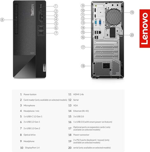 Lenovo ThinkCentre Neo50T Pro Business Desktop | 12th Gen Intel Core i5 Processor (Up to 4.4Ghz) | 32GB RAM | 1TB SDD | Supports Up to 3 Monitors | Windows 11 Pro | SD Card Reader | Wi-Fi in Saudi Arabia