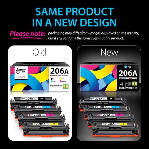 Smart Ink Compatible Toner Cartridge Replacement for HP 206A 206 A with Built-in Chip (3 Color Combo Pack) to use with MFP M283fdw M283cdw M255dw M255nw in Saudi Arabia