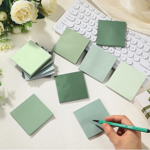 24 Pads Green Sticky Notes 1680 Sheets Sage Green Office Supplies 3x3 in Dark Green Desk Accessories Pastel Self-Stick Notes 2X The Sticking Power for Bible Journaling Planner Calendar in Saudi Arabia