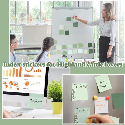 24 Pads Green Sticky Notes 1680 Sheets Sage Green Office Supplies 3x3 in Dark Green Desk Accessories Pastel Self-Stick Notes 2X The Sticking Power for Bible Journaling Planner Calendar in Saudi Arabia