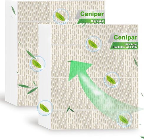 استبدال فلتر الفتيل المرطب Cenipar 1043 متوافق مع فلتر 1043 Air-Care Essick Be-mis موديل EP9500 /EP9700 /EP9800/ EP9R500 /EP9R700 /EP9R800/ 821000/821001/ 826000 (عبوتان) in Kuwait