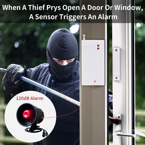 Tuya APP WiFi New, Home Office Store Security System, Burglar Alarm System Kit, Door and Window Sensor Alarm, Infrared Motion Sensor Alarm Sensor, Rainproof 120db Loud Volume Alarm Mobil Notification… in Saudi Arabia