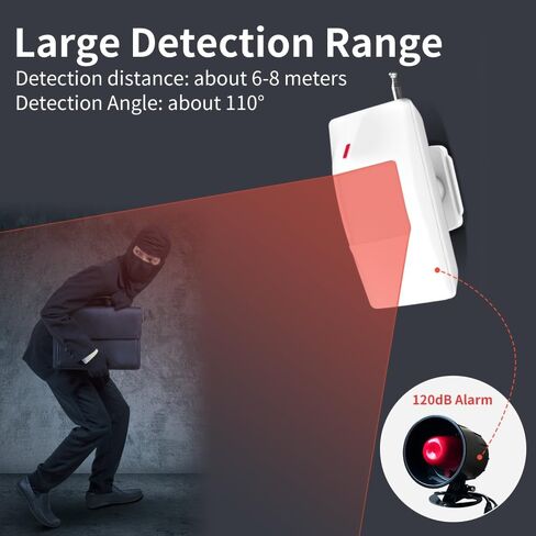 Tuya APP WiFi New, Home Office Store Security System, Burglar Alarm System Kit, Door and Window Sensor Alarm, Infrared Motion Sensor Alarm Sensor, Rainproof 120db Loud Volume Alarm Mobil Notification… in Saudi Arabia