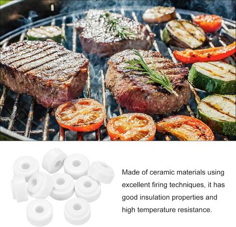 MECCANIXITY 10 Pcs Ceramic Insulator Bead, 6.2mm x 20mm x 11mm Electronic Wire Bundle Insulation Heat Protection Round Shaped Ceramic Tube for Cable Bundle, Wire Protection in Saudi Arabia