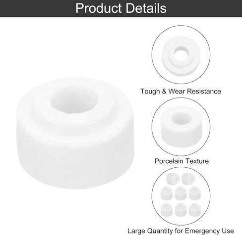 MECCANIXITY 10 Pcs Ceramic Insulator Bead, 6.2mm x 20mm x 11mm Electronic Wire Bundle Insulation Heat Protection Round Shaped Ceramic Tube for Cable Bundle, Wire Protection in Saudi Arabia