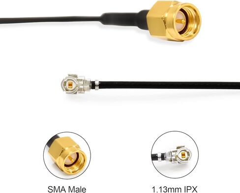 Coinin RF Coxial Cable ، GSFL405 ، SMA Male to SMA Male ، SMA-JB2-6 Connector ، 6 جيجا هرتز منخفضة ل 4G / LTE / 5G / Bluetooth / Antenna ، 11.8 بوصة (30 سم) 1pcs in Kuwait