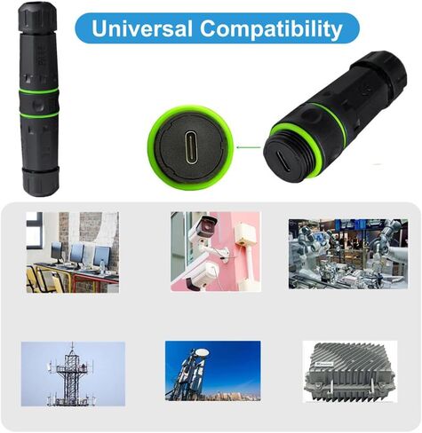 NFHK M20 Locking IP68 Waterproof Type-C 10Gbps USB3.1 Female to USB-C Female Extension Adapter Coupler in Saudi Arabia