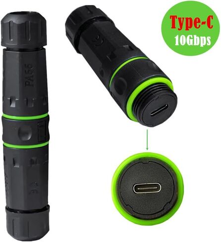 NFHK M20 Locking IP68 Waterproof Type-C 10Gbps USB3.1 Female to USB-C Female Extension Adapter Coupler in Saudi Arabia