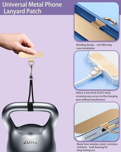 Phone Lanyard, On-the-Go Universal Crossbody Strap Neck Lanyard with Phone Tether Patches for Most Cellphones in Kuwait