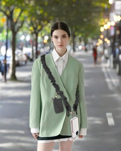 Phone Lanyard Crossbody مع حلقات معلقة ، قص مقطعًا واذهب للهاتف مع محفظة سحاب ، حزام هاتف مرن قابل للتعديل in Kuwait