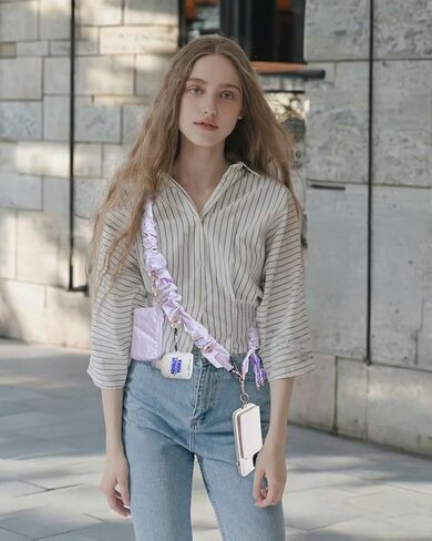 Phone Lanyard Crossbody مع حلقات معلقة ، قص مقطعًا واذهب للهاتف مع محفظة سحاب ، حزام هاتف مرن قابل للتعديل in Kuwait