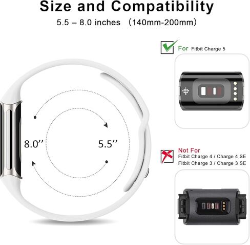 Amzpas Bands for Fitbit Charge 6 Bands,Fitbit Charge 5 bands Women Men - 3 Pack, Soft Silicone Adjustable Waterproof Sport Strap in Kuwait