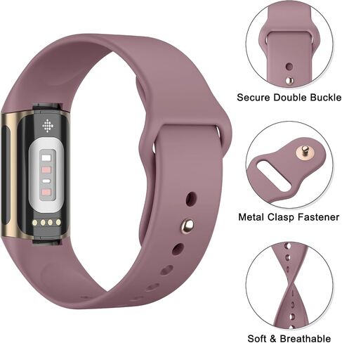 Amzpas Bands for Fitbit Charge 6 Bands,Fitbit Charge 5 bands Women Men - 3 Pack, Soft Silicone Adjustable Waterproof Sport Strap in Saudi Arabia