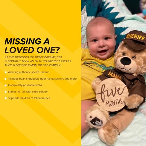 ZZZ Bears SGT Sleeptight Army Teddy Bear with Storybook & Sleep System, Comforting Gift for Army Kids, Helps with Bedtime Routine, Deployment Separation & Emotional Support in Saudi Arabia