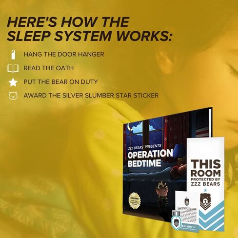 ZZZ Bears SGT Sleeptight Army Teddy Bear with Storybook & Sleep System, Comforting Gift for Army Kids, Helps with Bedtime Routine, Deployment Separation & Emotional Support in Saudi Arabia