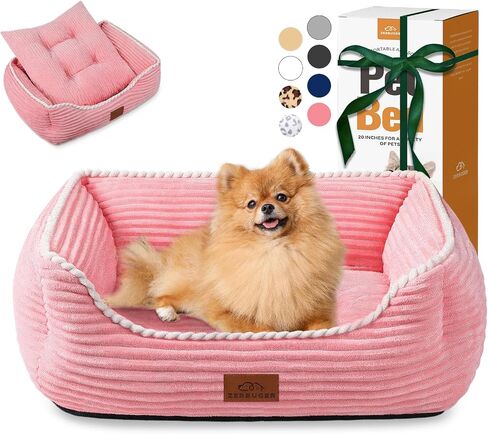 Zerbuger 20in Pink Rectangle Cat Dog Bed Machine Washable Sleeping Sofa in Saudi Arabia