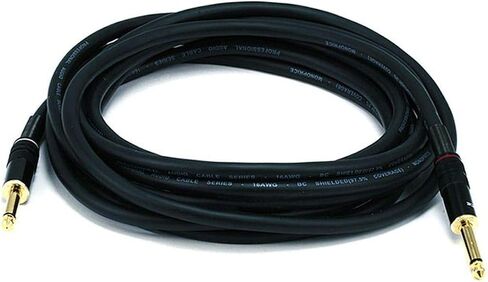 Monoprice Premier Series 1/4 Inch (TS) Male to Male Audio Cable Cord - 6 Feet- Black 16AWG (Gold Plated) in Saudi Arabia