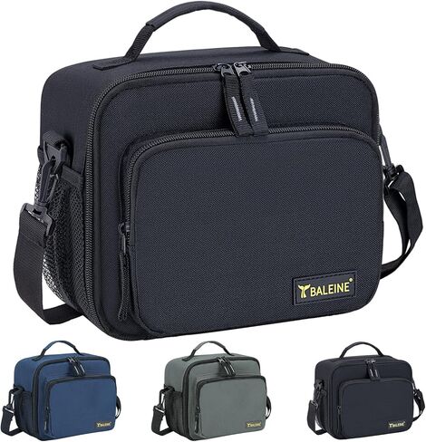 BALEINE Lunch Bag, Insulated Lunch Bag for Men, Leakproof Cooler Bag with Adjustable Shoulder Strap for Office Work Picnic, Freezable Lunch Box for Men Women (Small, Black) in Kuwait