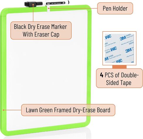 Mr. Pen- Dry Erase Board, 14" x 11" with a Black Dry Erase Marker, Brown Frame, Small White Board, White Board for Kids, White Board for Students, Small Dry Erase Board, Mini White Board in Saudi Arabia