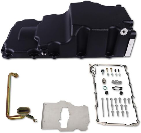 302-3 81075 LS Swap Retrofit Engine Aluminum Oil Pan Kit Compatible with 1955-1987 GM LS1 LS2 LS3 Chevy A/F/G-Body 4.8L 5.3L 5.7L 6.0L 6.2L Ford Fox body W/Pickup Tube, Bracket Plate & Gasket in Kuwait