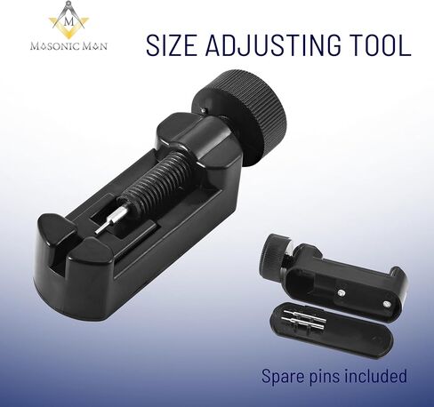 MasonicMan Black Titanium Freemasonry Masonic Bracelet with Ajusting Tool and Gift Box in Kuwait