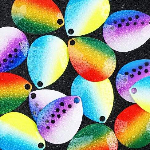 OROOTL Spinner Blades for Lure Making, 50pcs Colorado Blades DIY Fishing Lure Making Supplies Mix Colors Fishing Spoons for Inline Spinnerbait Walleye Rigs Salmon Trout Bass in Kuwait