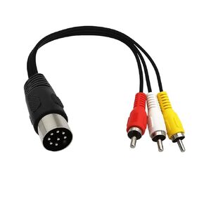 1.8M/6FT Midi Din 8 Pin Male Plug to RCA Cable,Professional 8 Pin Din to 3RCA Adapter for Audios Systems Equipment (1.8M/6FT)