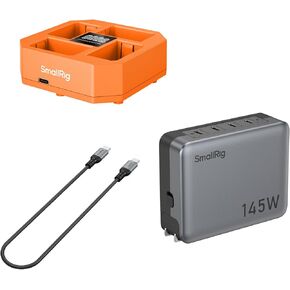 SmallRig NP-FZ100 4-Slot Charger and 145W GaN Charger and 240W USB C to C Cable