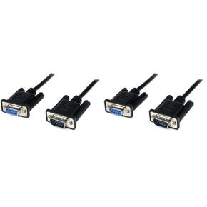StarTech.com 2m Black DB9 RS232 Serial Null Modem Cable F/M - DB9 Male to Female - 9 pin Null Modem Cable - 1x DB9 (M), 1x DB9 (F), Black (SCNM9FM2MBK) (Pack of 2)
