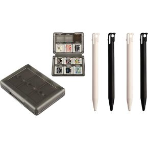 Xahpower 3DS Charger Bundle, 1 Pack 3DS Game Holder Card Case and 4 Pack Stylus Pen for Nintendo 3DS