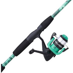 Shakespeare Reverb Mossy Oak Spinning Reel and Fishing Rod Combo Kit, 5'6" 2-Piece Rod, Durable Tubular Glass Rod Blank Construction, EVA Handle